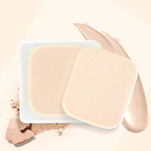 2pcs Square Makeup Sponges with 1 Travel Case, Beauty Face Primer Compact Powder Puff, Blender Sponge Replacement for Cosmetic Flawless Foundation