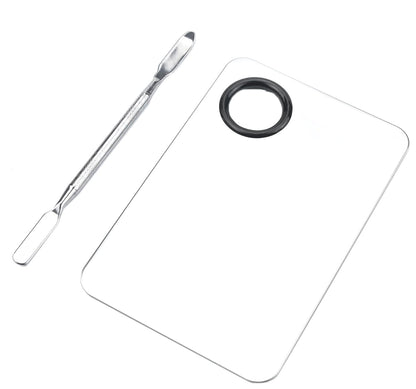 Makeup Mixing Palette, Stainless Steel Makeup Palette, Professional Cosmetic Mixing Makeup Palette Spatula Makeup Artist Tool (Small)