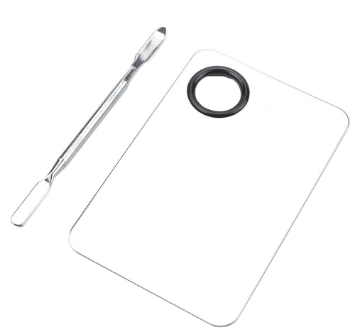 Makeup Mixing Palette, Stainless Steel Makeup Palette, Professional Cosmetic Mixing Makeup Palette Spatula Makeup Artist Tool (Small)