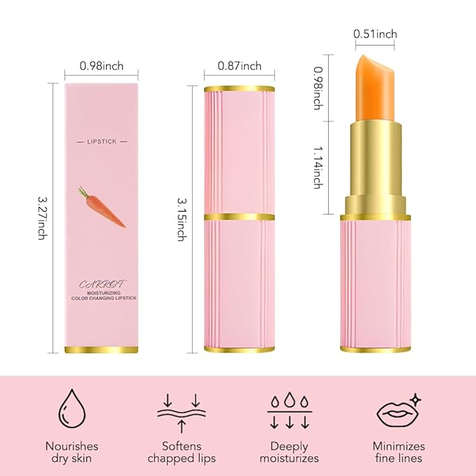 Cherry blossom lipstick Color Changing Lipstick PH Lipstick Lip Balm ,Rich in Vitamin E for All-Day Moisture,Temperature Change Long Lasting Moisturizer Waterproof labiales (cherry blossom)