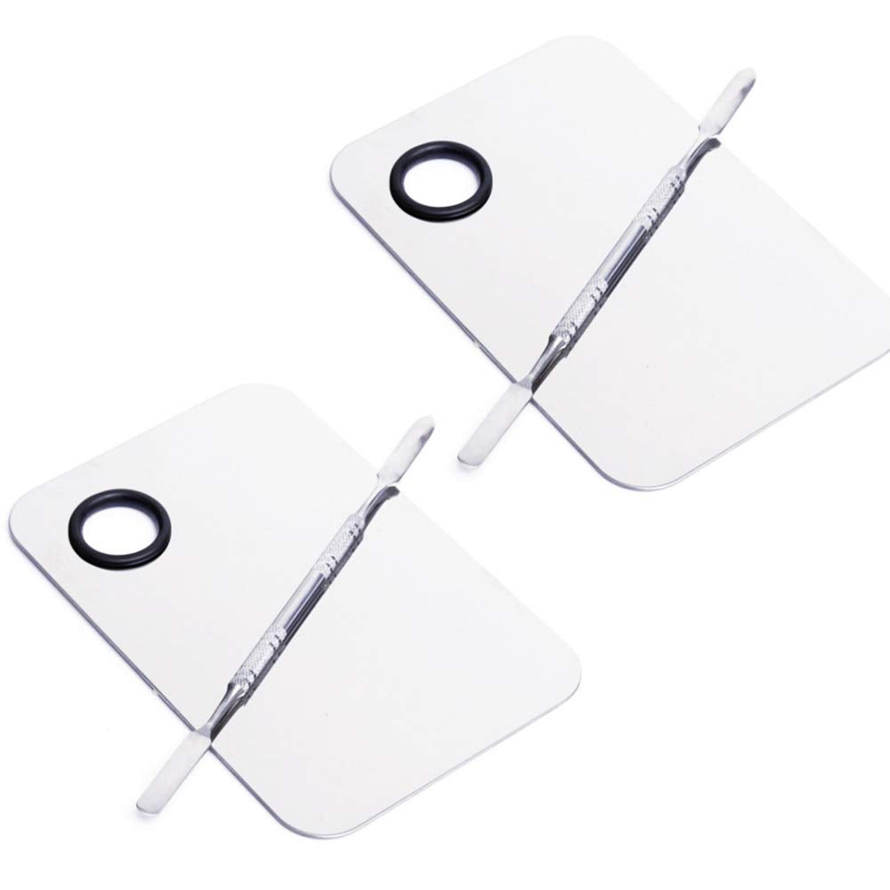 Stainless Steel Cosmetic Makeup Palette, Professional Cosmetic Mixing Makeup Palette Spatula Makeup Artist Tool, Beauty Salon Color Cream Mixing Palette With A Spatula Makeup Nail Art Palette