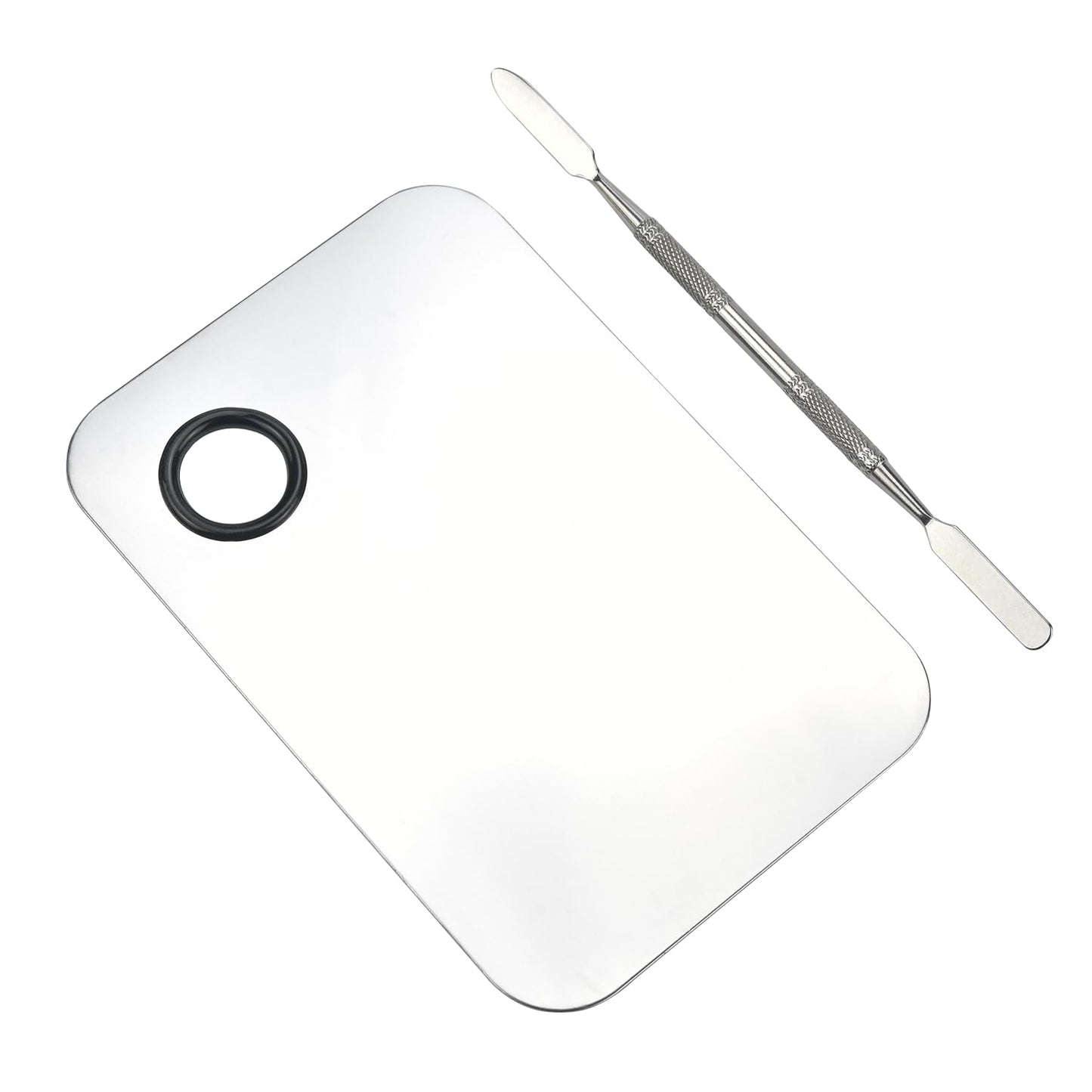 Makeup Mixing Palette, Stainless Steel Makeup Palette, Professional Cosmetic Mixing Makeup Palette Spatula Makeup Artist Tool (Small)