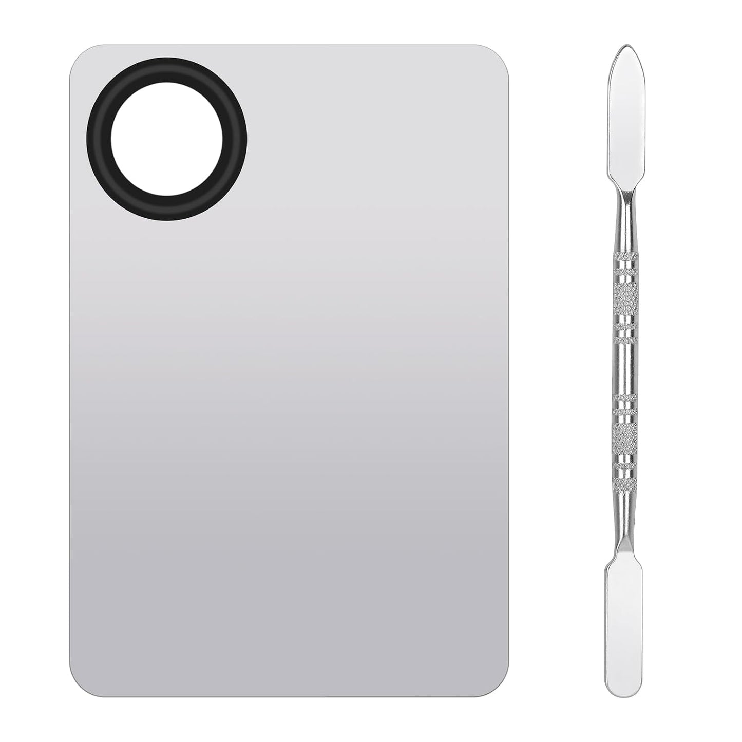 Stainless Steel Cosmetic Makeup Palette,Foundation Spatula,Makeup Mixing Foundation Nail Mixing Palette,Professional Cosmetic Mixing Makeup Palettes Spatula Makeup Artist Tool（1 Pcs）