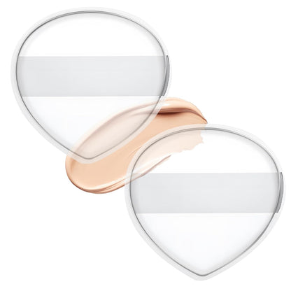 2Pcs Silicone Makeup Sponge, Clear Jelly Makeup Applicator Non-Absorbent Silicone Washable Cosmetic Applicator for Foundation Concealer Cream Blush Highlighter