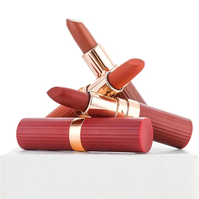 Ruby Red Matte Creamy Lipstick for Women, Long Lasting Waterproof Velvet Lipstick, Lip Stick Crayon Buildable Blendable Creamy Color, Longwear Lip Makeup Cruelty-free 24 hours original labios 05