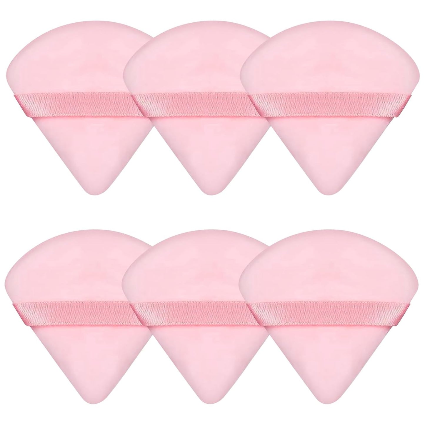 6 Pcs Powder Puff, Face Soft Triangle Makeup Puff Velour Makeup Sponge for Loose Powder (Black)