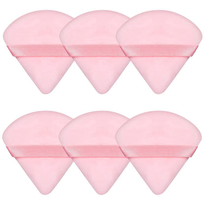 6 Pcs Powder Puff, Face Soft Triangle Makeup Puff Velour Makeup Sponge for Loose Powder (Black)