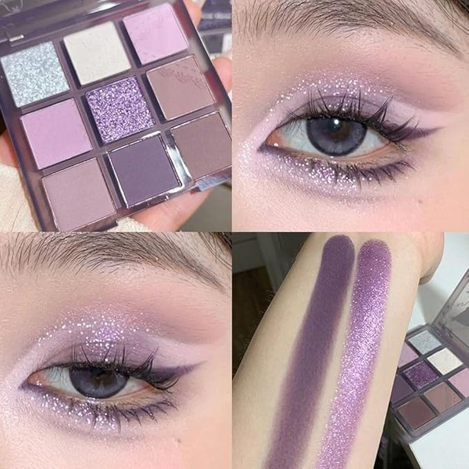 Purple Silver Eyeshadow Palette - Matte & Shimmer