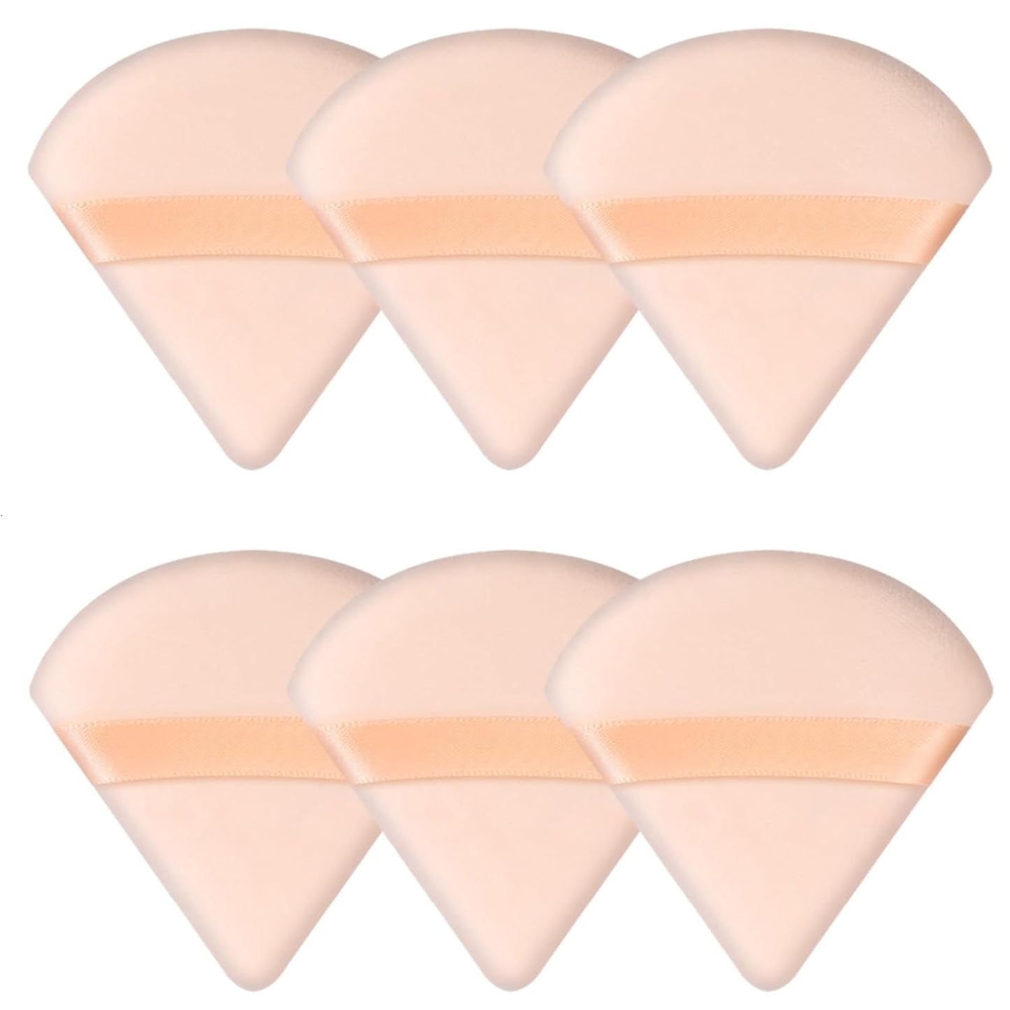 6 Pcs Powder Puff, Face Soft Triangle Makeup Puff Velour Makeup Sponge for Loose Powder (Black)