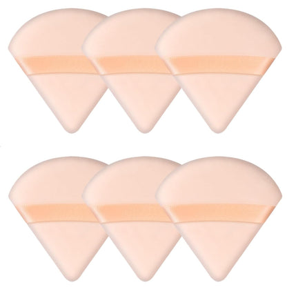 6 Pcs Powder Puff, Face Soft Triangle Makeup Puff Velour Makeup Sponge for Loose Powder (Black)