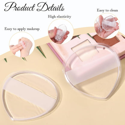 2Pcs Silicone Makeup Sponge, Clear Jelly Makeup Applicator Non-Absorbent Silicone Washable Cosmetic Applicator for Foundation Concealer Cream Blush Highlighter