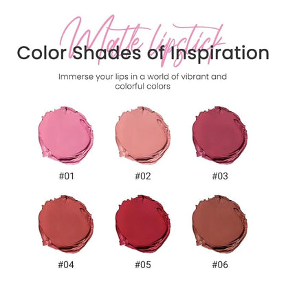 Ruby Red Matte Creamy Lipstick for Women, Long Lasting Waterproof Velvet Lipstick, Lip Stick Crayon Buildable Blendable Creamy Color, Longwear Lip Makeup Cruelty-free 24 hours original labios 05