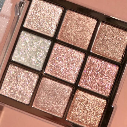 9 Colors Glitter Eyeshadow Makeup Palette, Eye Shadow Powder，Matte High Pigmented Colorful,Creamy Texture, Long LastingEyeshadow Powder Cosmetics,Natural Waterproof (10#)