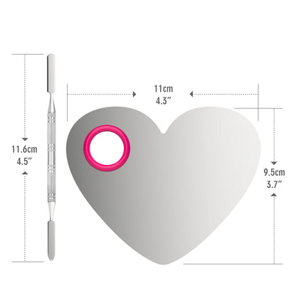 Makeup Mixing Palette, Stainless Steel Cosmetics Makeup Palette Foundation Cream Mixing Blending Artist Tool Makeup Tools with Spatula for Eyeshadow, Lipsticks, Nail Art