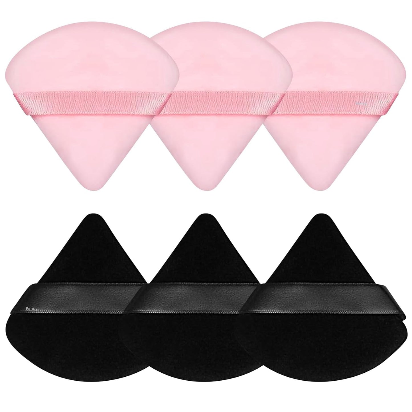 6 Pcs Powder Puff, Face Soft Triangle Makeup Puff Velour Makeup Sponge for Loose Powder (Black)