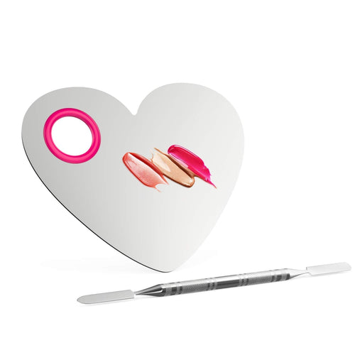Makeup Mixing Palette, Stainless Steel Cosmetics Makeup Palette Foundation Cream Mixing Blending Artist Tool Makeup Tools with Spatula for Eyeshadow, Lipsticks, Nail Art