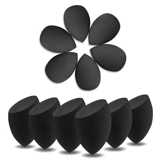 12 Pcs Makeup Sponges Black for Foundation Latex-Free Cosmeti Blending Sponge Set Reusable Applicator For Powder Cream and Liquid Makeup Tools Bulk