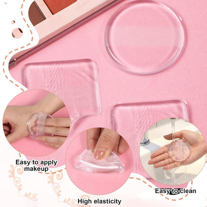 3Pcs Silicone Makeup Sponge – Clear Non-Absorbent Jelly Makeup Sponge, Reusable & Washable Foundation Applicator for Liquid, Cream, Concealer, Blush, Highlighter – Flawless Finish, No Product Waste