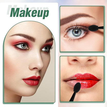 Disposable Eyeshadow Applicators, 50 Pack Eye Shadow Sponge Applicators Mini Eyeshadow Brush Portable Travel Eye Shadow Applicator Sticks Multipurpose Lips Makeup Brushes for Women Girls