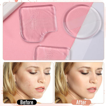 3Pcs Silicone Makeup Sponge – Clear Non-Absorbent Jelly Makeup Sponge, Reusable & Washable Foundation Applicator for Liquid, Cream, Concealer, Blush, Highlighter – Flawless Finish, No Product Waste