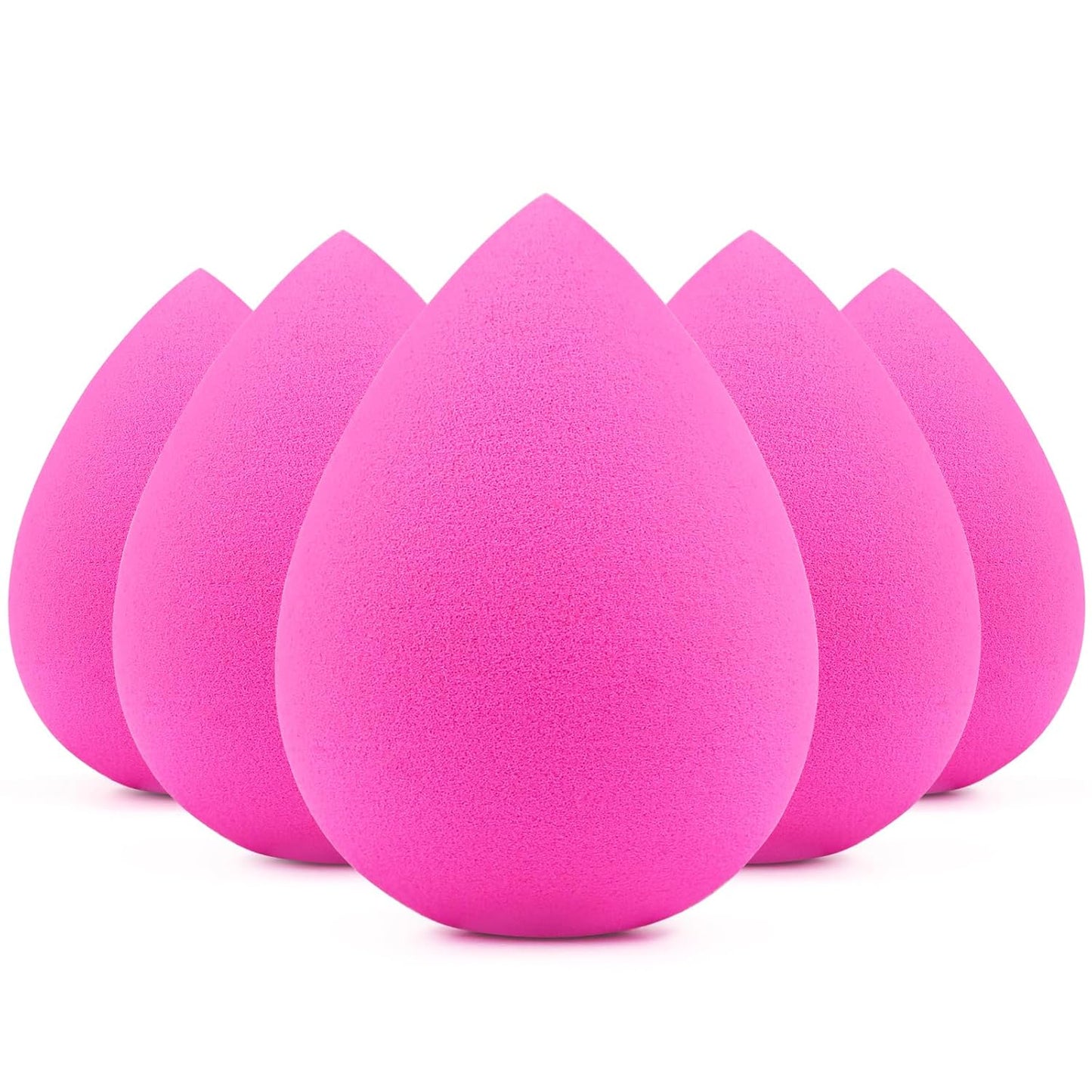 Makeup Sponge Set, 5 Pcs Foundation Blending Sponge, Beauty Sponges Flawless for Liquid, Cream, and Powder, Latex-Free and Vegan  Makeup Sponges, Black
