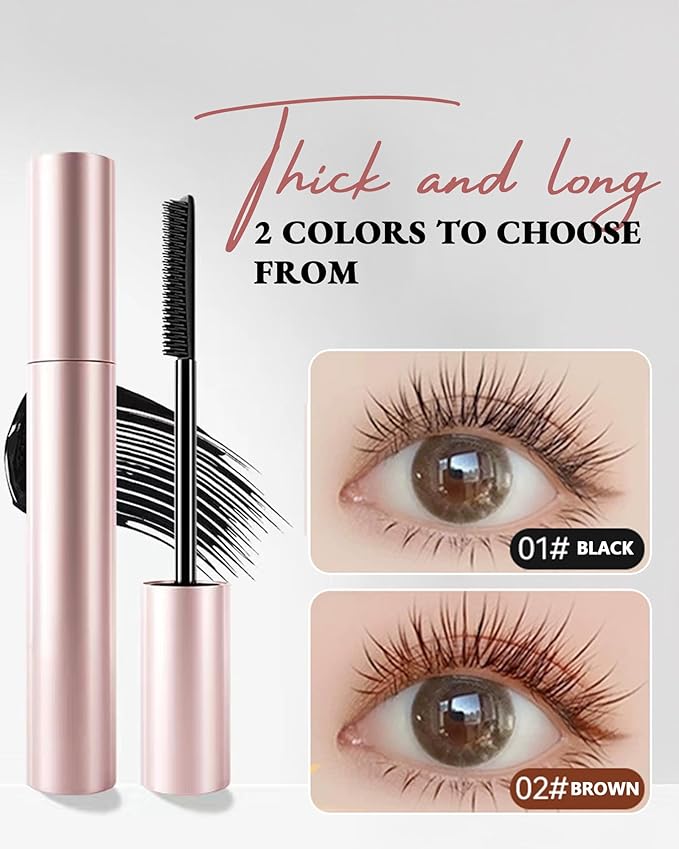 3D Curling Iron Wand Mascara - Volumizing Telescopic Mascara, Waterproof & Smudge-Proof, Liquid Lash Extensions Look, No Clumps, Flakes or Residue, Salon-Like Bold Lashes (2 black+lash curler)
