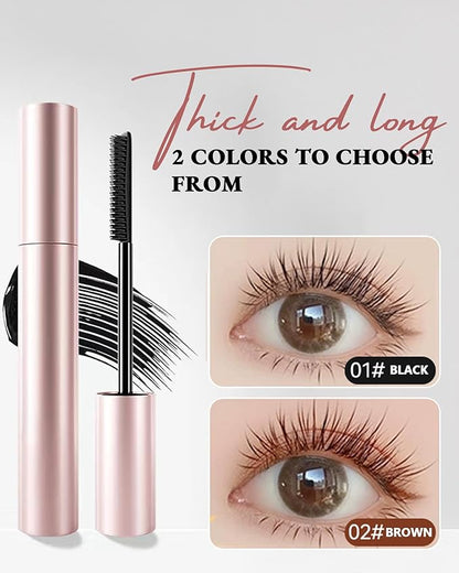 3D Curling Iron Wand Mascara - Volumizing Telescopic Mascara, Waterproof & Smudge-Proof, Liquid Lash Extensions Look, No Clumps, Flakes or Residue, Salon-Like Bold Lashes (2 black+lash curler)