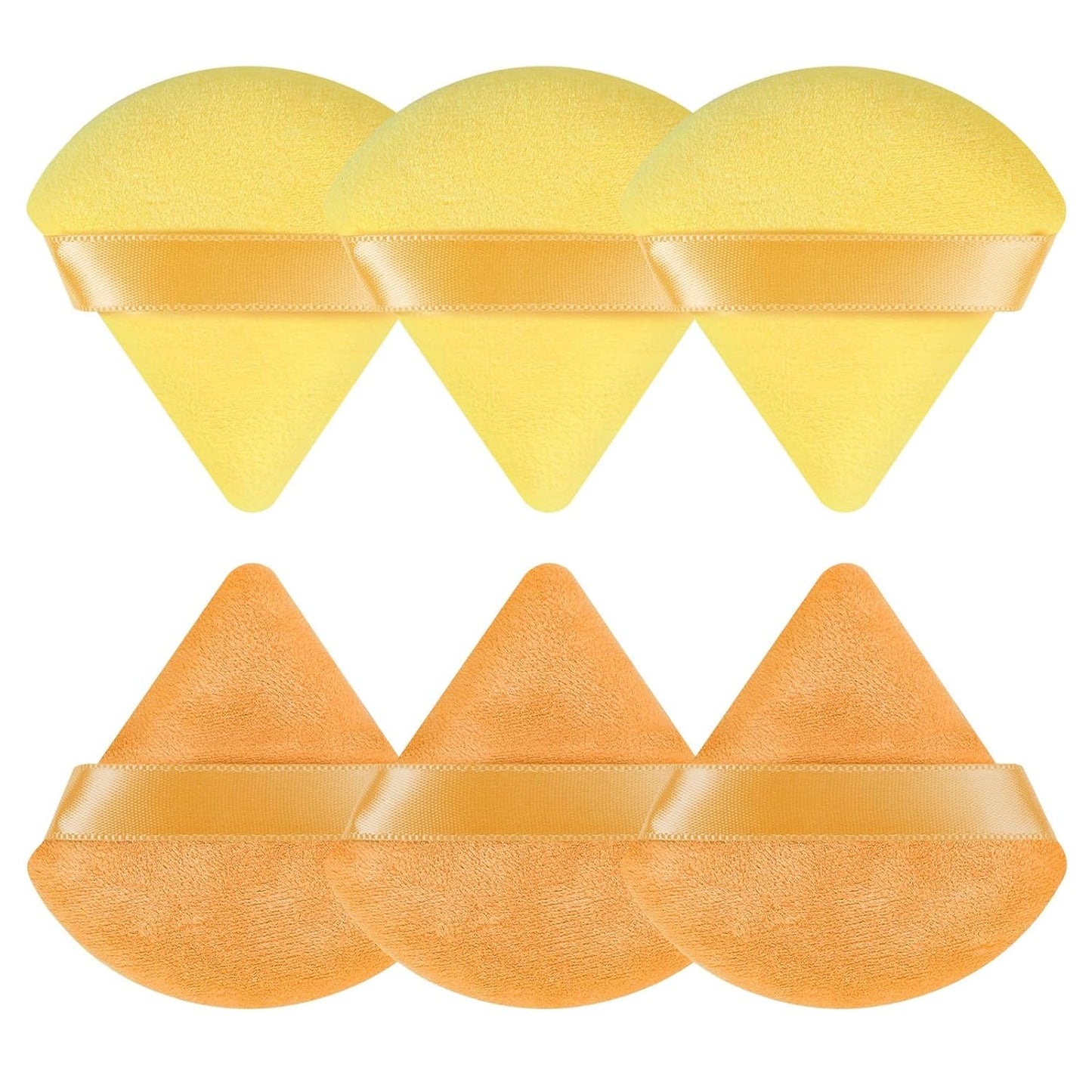 6 Pcs Powder Puff, Face Soft Triangle Makeup Puff Velour Makeup Sponge for Loose Powder (Black)