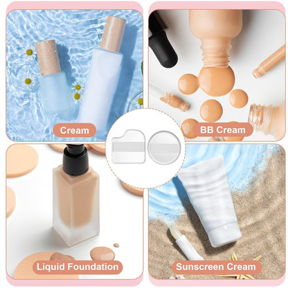 3Pcs Silicone Makeup Sponge – Clear Non-Absorbent Jelly Makeup Sponge, Reusable & Washable Foundation Applicator for Liquid, Cream, Concealer, Blush, Highlighter – Flawless Finish, No Product Waste