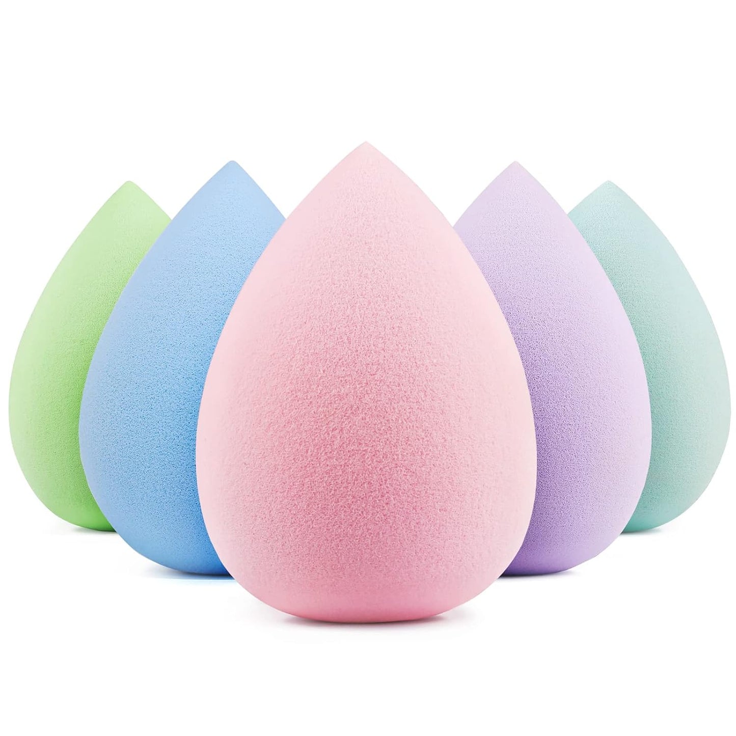 Makeup Sponge Set, 5 Pcs Foundation Blending Sponge, Beauty Sponges Flawless for Liquid, Cream, and Powder, Latex-Free and Vegan  Makeup Sponges, Black