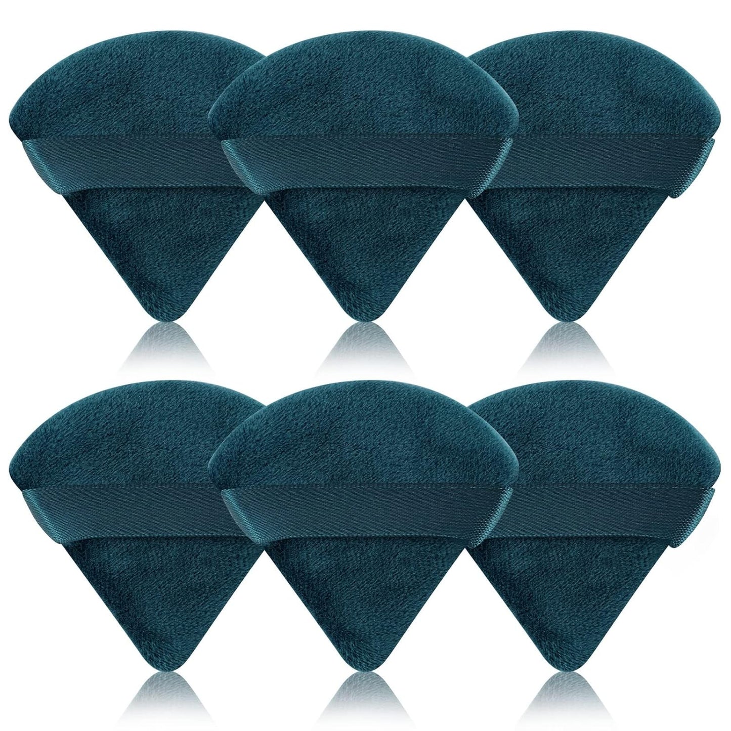6 Pcs Powder Puff, Face Soft Triangle Makeup Puff Velour Makeup Sponge for Loose Powder (Black)