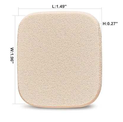 2pcs Square Makeup Sponges with 1 Travel Case, Beauty Face Primer Compact Powder Puff, Blender Sponge Replacement for Cosmetic Flawless Foundation