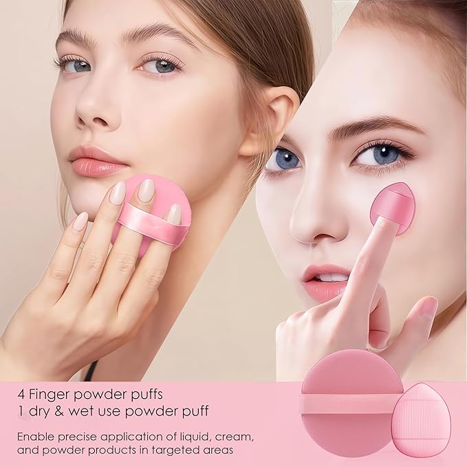 Pink Makeup Brush Set for Girls, Include 18 Pcs Makeup Brush & 12 Pcs Blending Sponge & Mirror Case, Nice for Learning Makeup