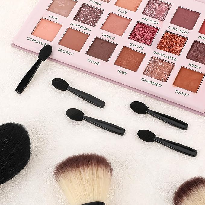 Disposable Eyeshadow Applicators, 50 Pack Eye Shadow Sponge Applicators Mini Eyeshadow Brush Portable Travel Eye Shadow Applicator Sticks Multipurpose Lips Makeup Brushes for Women Girls